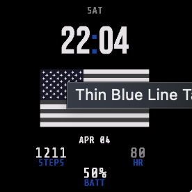 Thin Blue Line Tactical watch face